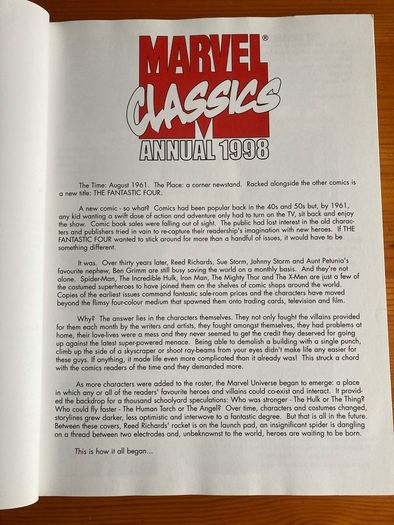 Comic: 'Marvel Classics' annual 1998