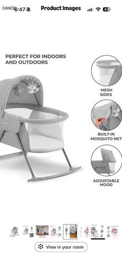 Kinderkraft Baby Crib / Travel Cot (Like New)