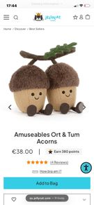 New Jellycat Amuseable Ort & Tum Acorns