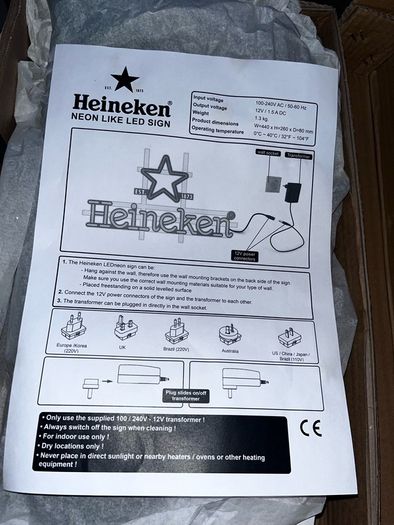 heineken neon sign