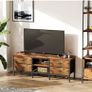 TV Stand with Storage, TV Table 55 Inch with Drawers for 60 65 Inch TV, TV Console Table, TV Bench for Living Room, Bedroom(Brown,55 Inch) Image 7