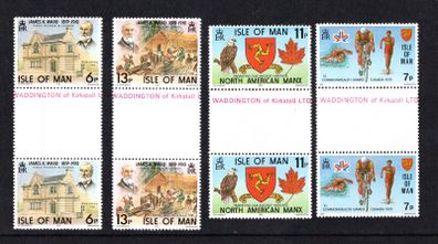 1978 Isle of Man Anniversaries and Events Commemorative Stamps Gutter Pairs Mint Never Hinged (MNH)