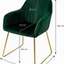 Set of 4 Velvet Dining Room with Back and Armrests Image 2