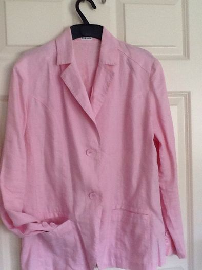 Hirsh pink linen blazer