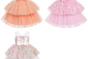 Brand New Girls'  T-Shirt Dress Sequin Mesh Princess Dress