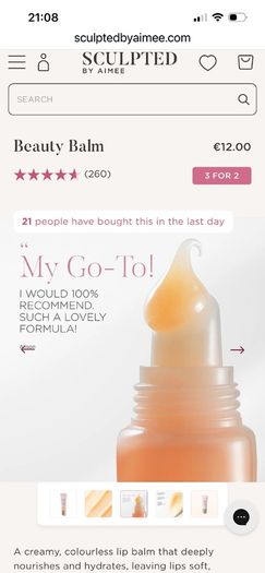 Sculpted by Aimee Beauty Balm Lips & Skin Nourishment in Shade Clear