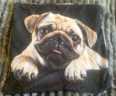 Pug cushion cover