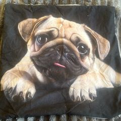 Pug cushion cover