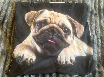 Pug cushion cover