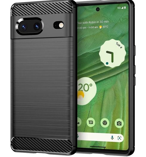 Shockproof Case For Google Pixel 6A 7 Carbon Fibre Effect Back Cover