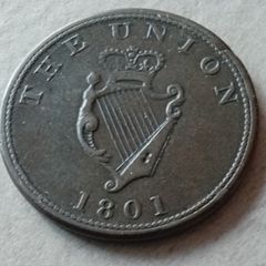 1801 Irish 'The Union' Half Penny