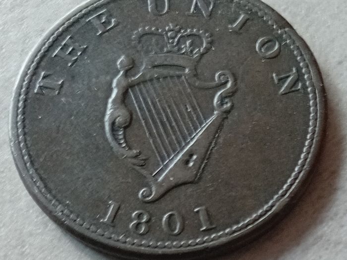 1801 Irish 'The Union' Half Penny