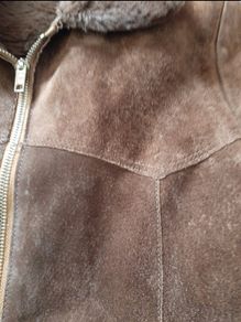 vintage warm suede coat with detachable fur lining