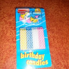 Pkt. of Birthday Candles & Holders for Sale