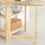 Folding Dining Table Dining Room Table Kitchen Table with 5 Storage Shelves, Image 3