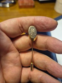 Vintage Monogram H Gold Tone Stick Pin Lapel Hat Coat Jacket Scarf