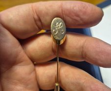 Vintage Monogram H Gold Tone Stick Pin Lapel Hat Coat Jacket Scarf