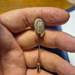 Vintage Monogram H Gold Tone Stick Pin Lapel Hat Coat Jacket Scarf