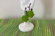 Green Rose Earrings