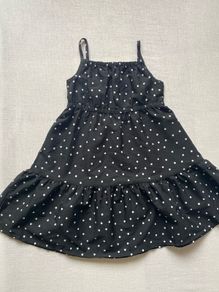 Girl's Black & White Polka Dot Summer Dress | Size 3-4 yrs