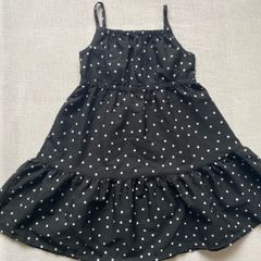 Girl's Black & White Polka Dot Summer Dress | Size 3-4 yrs