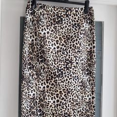 Per Una Leopard Print Midi Pencil Skirt Sz 14UK