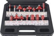 flintronic Router Bit Set, 15PCS 6.35mm 1/4 Inch Shank Tungsten Carbide Tipped Router Bit Set | Wood Milling Saw Cutter | Woodworking Tools Kit with Plastic Case for Home &amp; DIY (FREE POSTAGE)