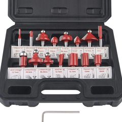 flintronic Router Bit Set, 15PCS 6.35mm 1/4 Inch Shank Tungsten Carbide Tipped Router Bit Set | Wood Milling Saw Cutter | Woodworking Tools Kit with Plastic Case for Home & DIY (FREE POSTAGE)