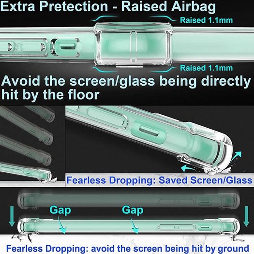 Case for iPhone 11 Case with [2-Pack Tempered Glass Screen Protectors], 6.1-Inch, Advanced Airbag Drop Protection, Shockproof Transparent Clear Bumper Phone Cover, Anti-Scratch (FREE POSTAGE)