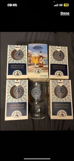 birra Moretti beer pint glass
