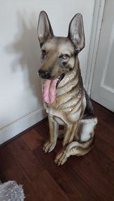 life size Italian pottery German shepherd