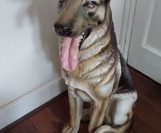 life size Italian pottery German shepherd