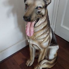 life size Italian pottery German shepherd