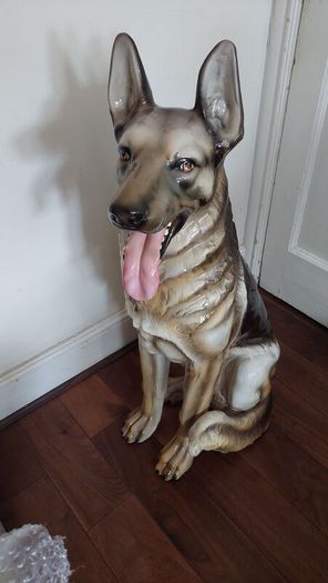 life size Italian pottery German shepherd