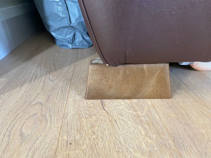 Brown leather 3 seater sofa