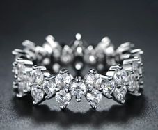 Sterling Silver White Ice Ring