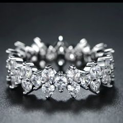 Sterling Silver White Ice Ring