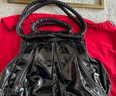 Rare Vintage Christian Louboutin Loubinette hobo black patent leather bag