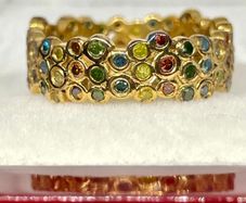 - Multi Colour Diamond Band Ring