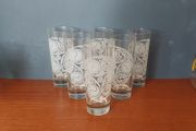 Fabulous Set of Six Vintage Irish Mist Celtic Design Etched/Frosted Highball Glasses, Made in Italy, Mint Condition