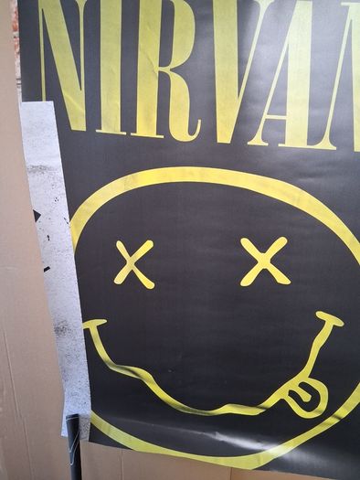 Nirvana Poster. Modern Day Re-Print Of Iconic Nirvana Smiley Face / Happy Face Image. Collect In Dublin Or Receive Via Post.