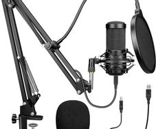 (FREE SHIPPING) USB Microphone, Studio Cardioid Condenser Microphone Kit for Gaming, Streaming, Podcasting, YouTube, Recording