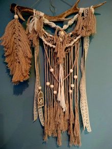 unique macrame with  antler
