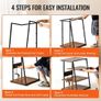 4-Tier AV Media Stand with Power Strips, Corner TV Stand with LED Lights, Height Adjustable Wooden Shelves for DVD Players/Cable Boxes Image 5