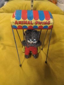 VINTAGE Wind Up Animal Swing Toy