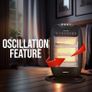 Heater 1200W, Portable Room Heater with 3 Heat Settings, 90 Oscillation, Tip Over Safety Switch, Compact Carry Handle, Black Image 2