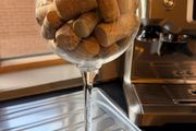 Wine glass ornament / wine cork holder