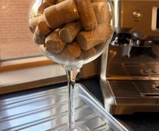 Wine glass ornament / wine cork holder