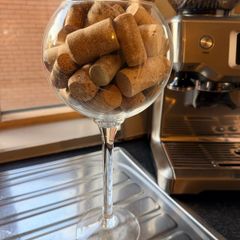 Wine glass ornament / wine cork holder