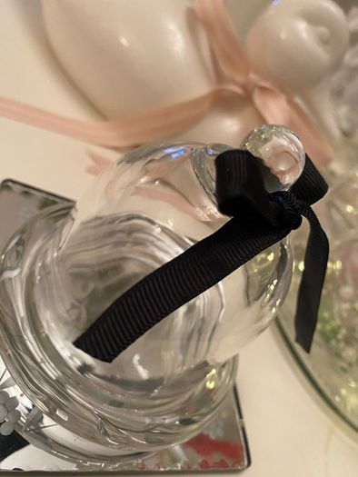 ShabbyChic Adorable Glass Dime with ribbon